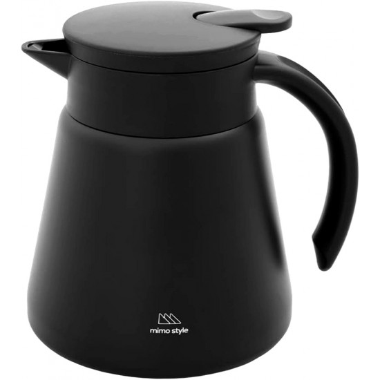 Garrafa Térmica 600ml Daily Black Inox Mimo Style Parede Dupla